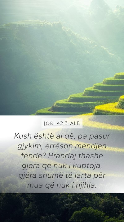 Jobi 42:3 ALB Bible Verse Image