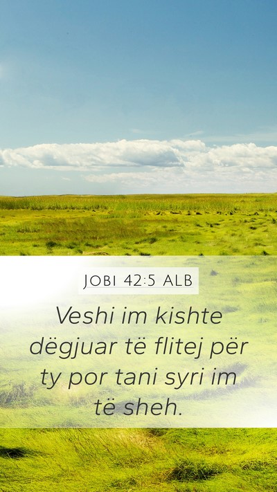 Jobi 42:5 ALB Bible Verse Image