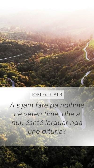 Jobi 6:13 ALB Bible Verse Image