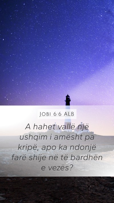 Jobi 6:6 ALB Bible Verse Image