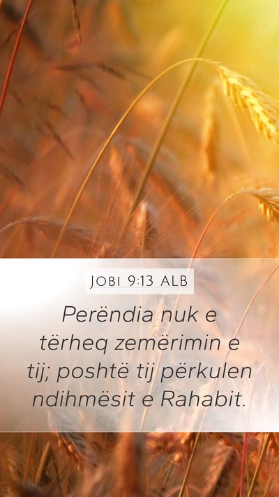 Jobi 9:13 ALB Mobile Phone Wallpaper - Perëndia nuk e tërheq zemërimin e tij; poshtë - Mobile Bible Verse Wallpaper