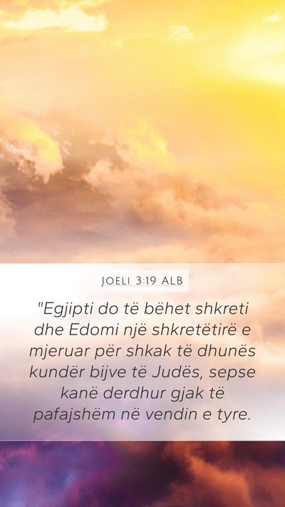 Joeli 3:19 ALB Bible Verse Image