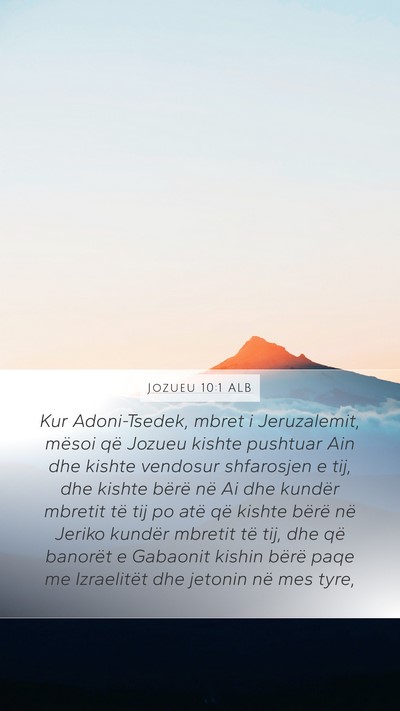 Jozueu 10:1 ALB Bible Verse Image