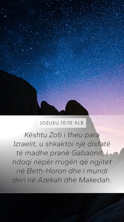 Jozueu 10:10 ALB Bible Verse Image