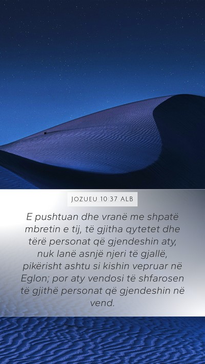 Jozueu 10:37 ALB Bible Verse Image