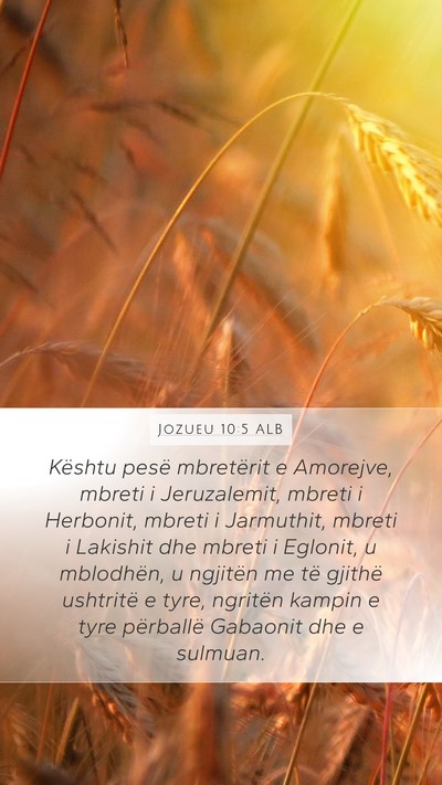 Jozueu 10:5 ALB Bible Verse Image