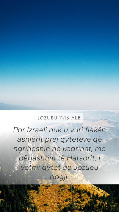Jozueu 11:13 ALB Bible Verse Image