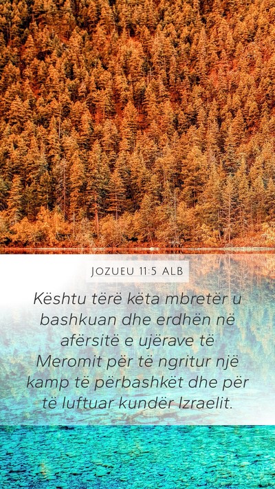 Jozueu 11:5 ALB Mobile Phone Wallpaper - Kështu tërë këta mbretër u bashkuan dhe - Mobile Bible Verse Wallpaper