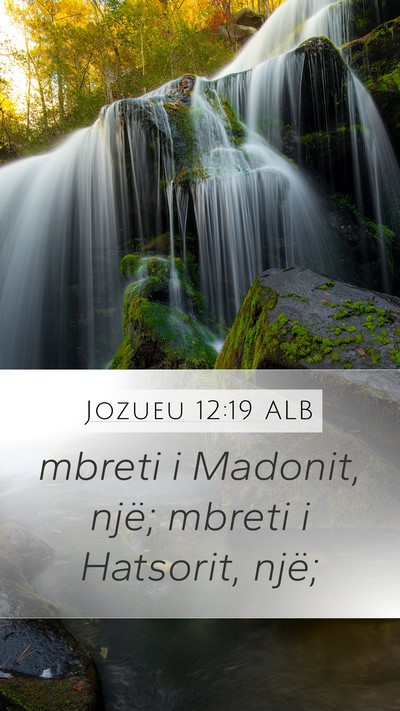 Jozueu 12:19 ALB Mobile Phone Wallpaper - mbreti i Madonit, një; mbreti i Hatsorit, - Mobile Bible Verse Wallpaper