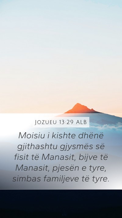 Jozueu 13:29 ALB Bible Verse Image