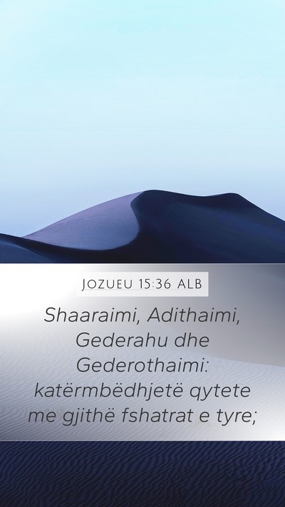 Jozueu 15:36 ALB Bible Verse Image