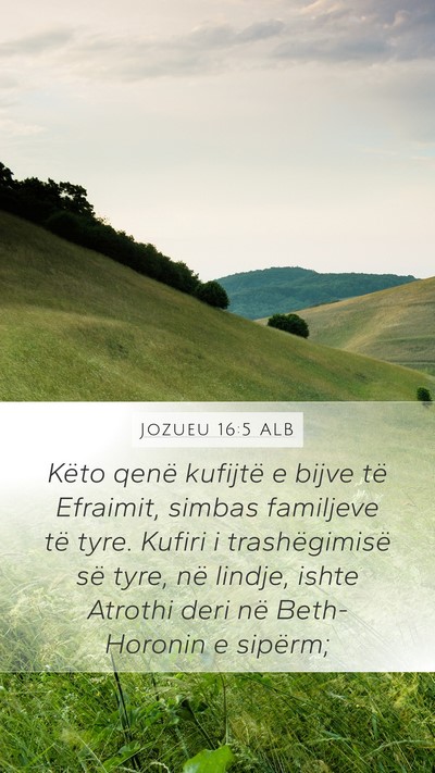 Jozueu 16:5 ALB Bible Verse Image