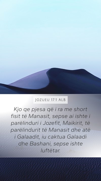 Jozueu 17:1 ALB Bible Verse Image
