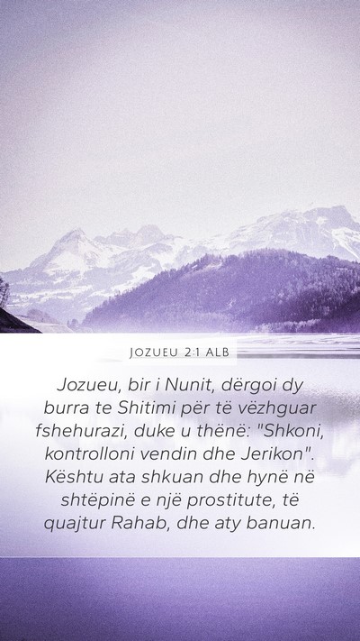 Jozueu 2:1 ALB Bible Verse Image