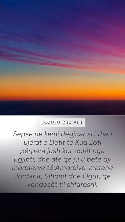 Jozueu 2:10 ALB Bible Verse Image