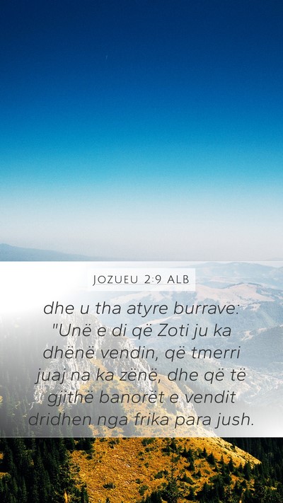Jozueu 2:9 ALB Bible Verse Image