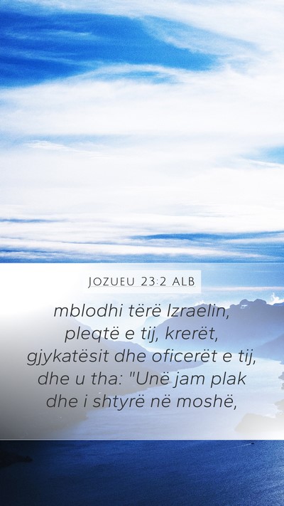 Jozueu 23:2 ALB Bible Verse Image