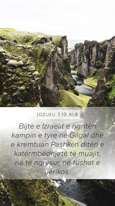 Jozueu 5:10 ALB Bible Verse Image