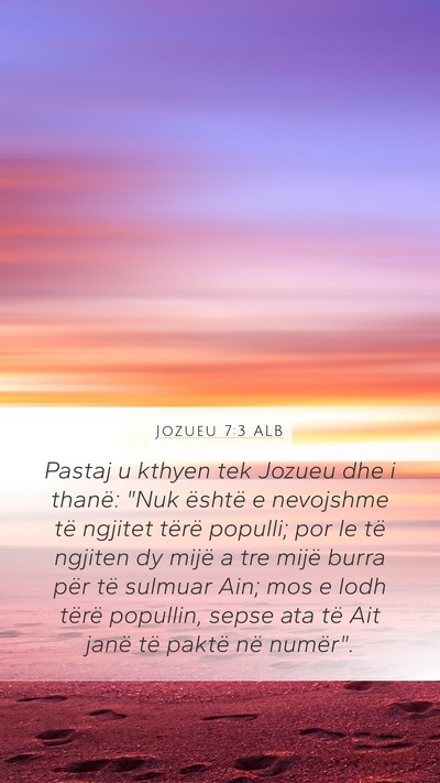 Jozueu 7:3 ALB Mobile Phone Wallpaper - Pastaj u kthyen tek Jozueu dhe i thanë: 