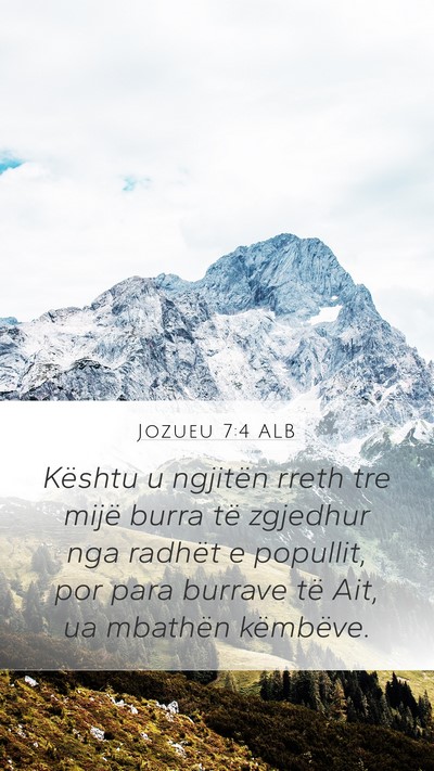 Jozueu 7:4 ALB Mobile Phone Wallpaper - Kështu u ngjitën rreth tre mijë burra të - Mobile Bible Verse Wallpaper