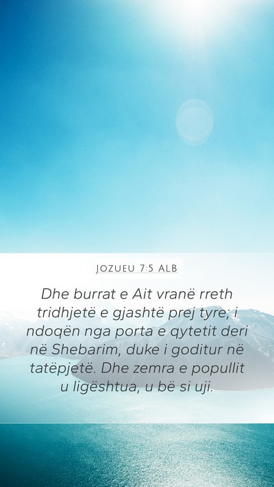 Jozueu 7:5 ALB Mobile Phone Wallpaper - Dhe burrat e Ait vranë rreth tridhjetë e - Mobile Bible Verse Wallpaper