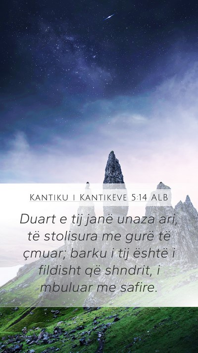 Kantiku i Kantikëve 5:14 ALB Bible Verse Image