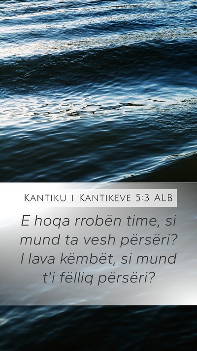 Kantiku i Kantikëve 5:3 ALB Mobile Phone Wallpaper - E hoqa rrobën time, si mund ta vesh përsëri? I - Mobile Bible Verse Wallpaper