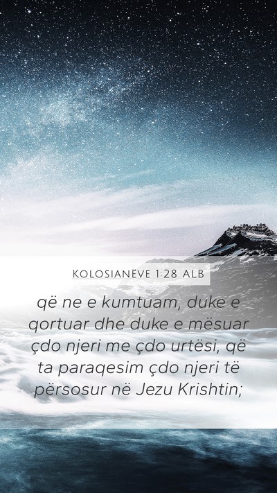 Kolosianëve 1:28 ALB Bible Verse Image