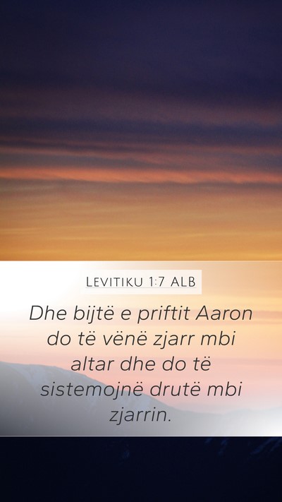 Levitiku 1:7 ALB Bible Verse Image