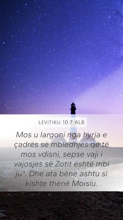 Levitiku 10:7 ALB Bible Verse Image
