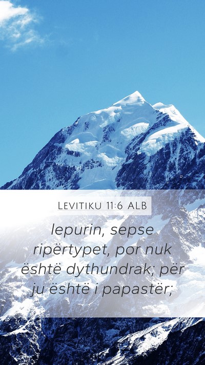 Levitiku 11:6 ALB Mobile Phone Wallpaper - lepurin, sepse ripërtypet, por nuk është - Mobile Bible Verse Wallpaper