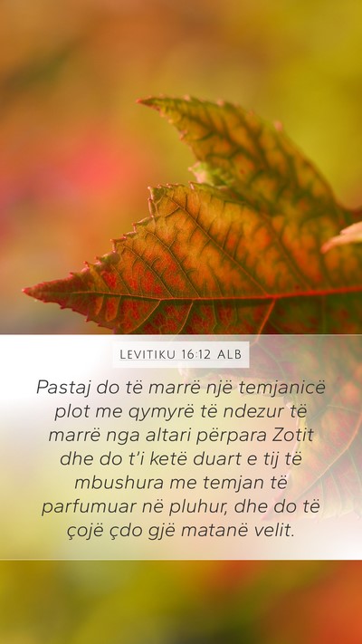 Levitiku 16:12 ALB Bible Verse Image