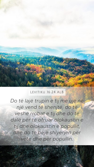 Levitiku 16:24 ALB Bible Verse Image