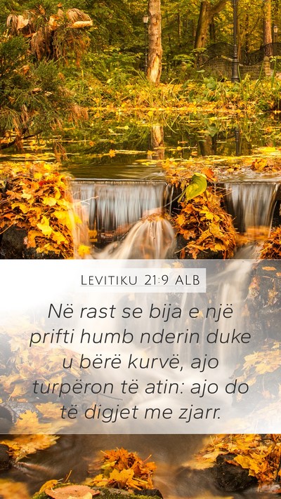 Levitiku 21:9 ALB Bible Verse Image