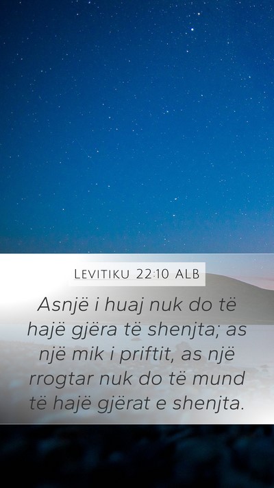 Levitiku 22:10 ALB Bible Verse Image