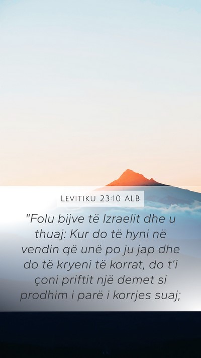 Levitiku 23:10 ALB Bible Verse Image