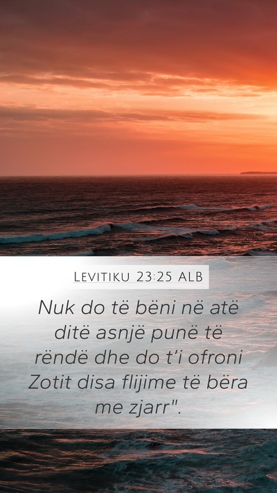 Levitiku 23:25 ALB Bible Verse Image