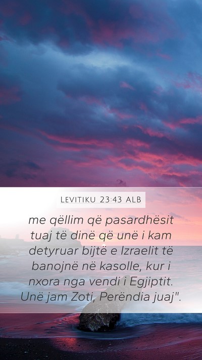 Levitiku 23:43 ALB Bible Verse Image