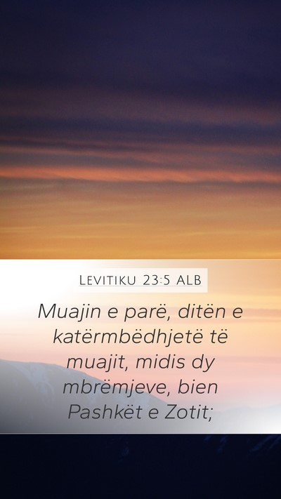 Levitiku 23:5 ALB Bible Verse Image