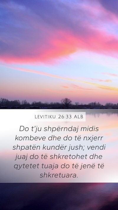 Levitiku 26:33 ALB Bible Verse Image