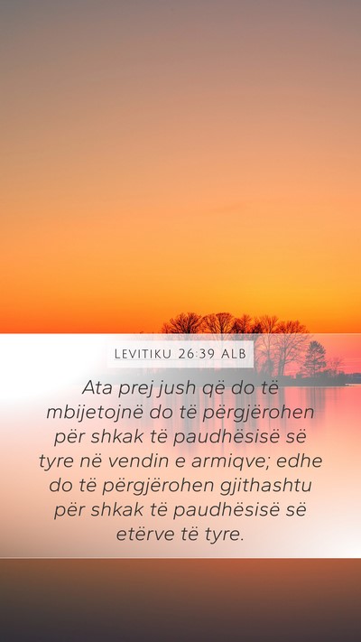 Levitiku 26:39 ALB Bible Verse Image