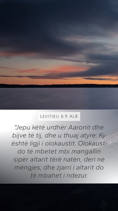Levitiku 6:9 ALB Bible Verse Image