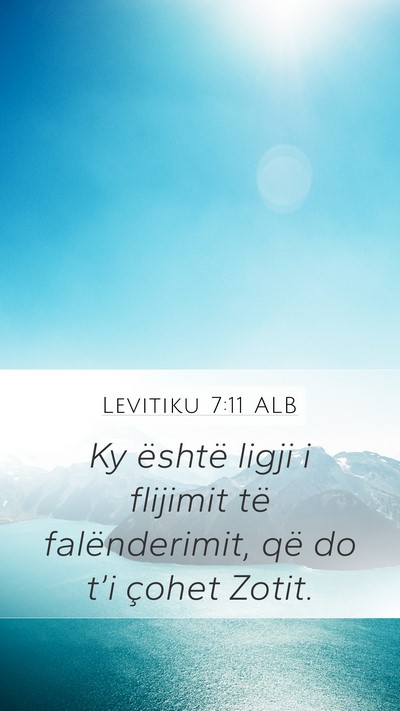 Levitiku 7:11 ALB Bible Verse Image