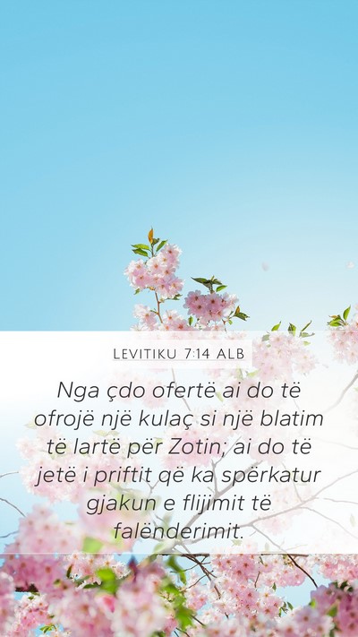 Levitiku 7:14 ALB Bible Verse Image