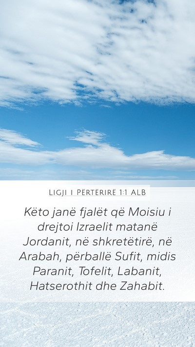Ligji i Përtërirë 1:1 ALB Bible Verse Image