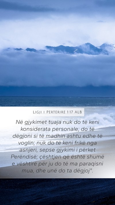 Ligji i Përtërirë 1:17 ALB Bible Verse Image