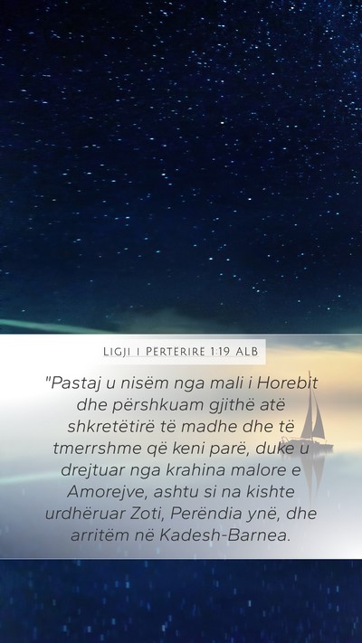 Ligji i Përtërirë 1:19 ALB Bible Verse Image