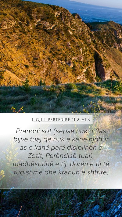 Ligji i Përtërirë 11:2 ALB Bible Verse Image