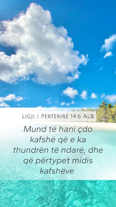 Ligji i Përtërirë 14:6 ALB Mobile Phone Wallpaper - Mund të hani çdo kafshë që e ka thundrën të - Mobile Bible Verse Wallpaper