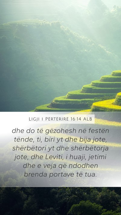 Ligji i Përtërirë 16:14 ALB Bible Verse Image